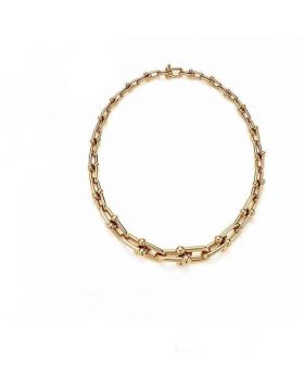 High Quality Tiffany Hardwear 18K Yellow Gold Graduated Link Necklace Women Jewellery 