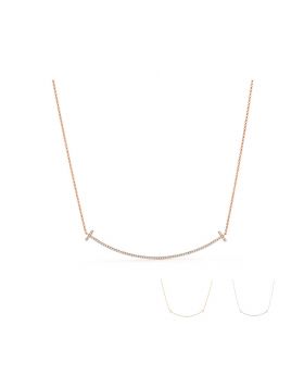 Tiffany T Smile Pendant Necklace Rose Gold &Silver America Sale Jewelry Women 34946086/34946078