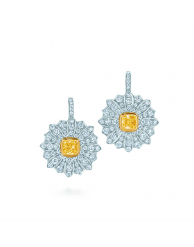 Tiffany & Co. Schlumberger Daisy Drop Earrings Yellow And White Diamonds USA Sale 30828364