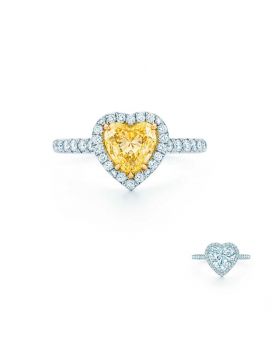 Tiffany Soleste Heart-shaped Ring Yellow/White Crystals Gorgeous Jewelry Lady Gift On Sale 28681178