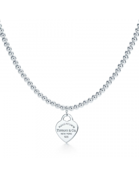 Return To Tiffany Replica Bead Chain Necklace Heart Tag Charm Fashion Jewelry Sale GRP03891